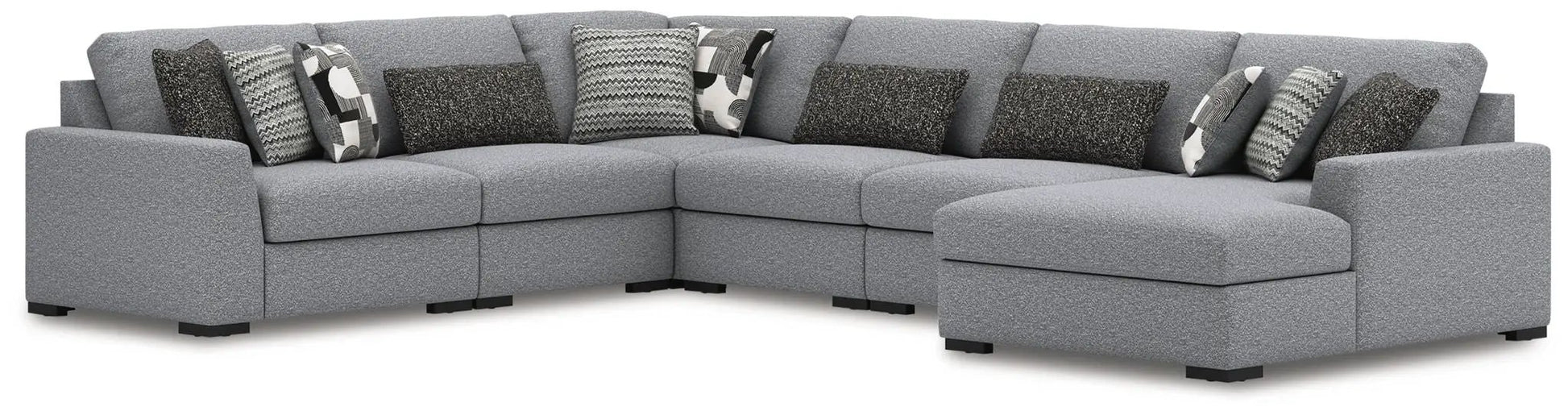 Bealton sectional sofa in gray fabric with chaise and cushions Unique Piece Furniture on Tampa Home & Garden Store