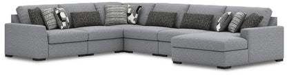 Bealton sectional sofa in gray fabric with chaise and cushions Unique Piece Furniture on Tampa Home & Garden Store