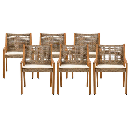 Outdoor Dining Chair with Acacia and Wicker