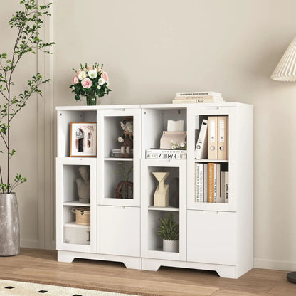 Modern Cabinet with Glass Doors and Drawer