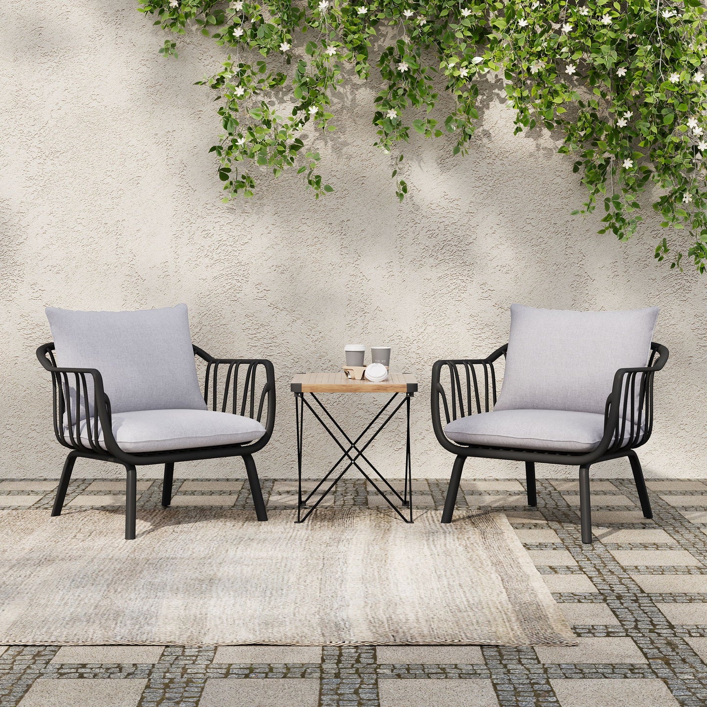 Huron Outdoor Resin Club Chair Set of Two