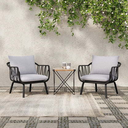 Huron Outdoor Resin Club Chair Set of Two