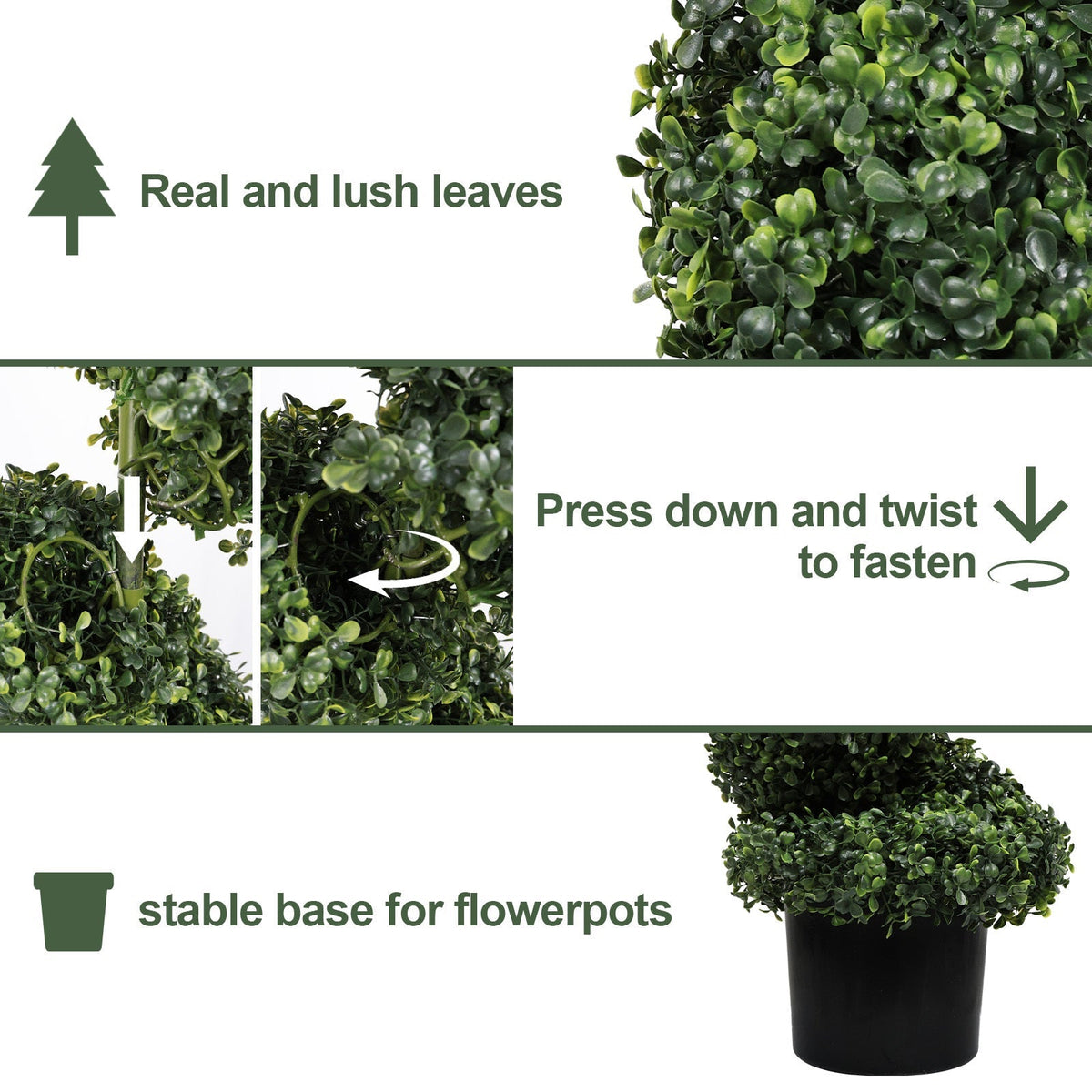 Faux plant greenery display with dense green leaves in a black planter HouseOfZazla faux plants on Tampa Home & Garden Store