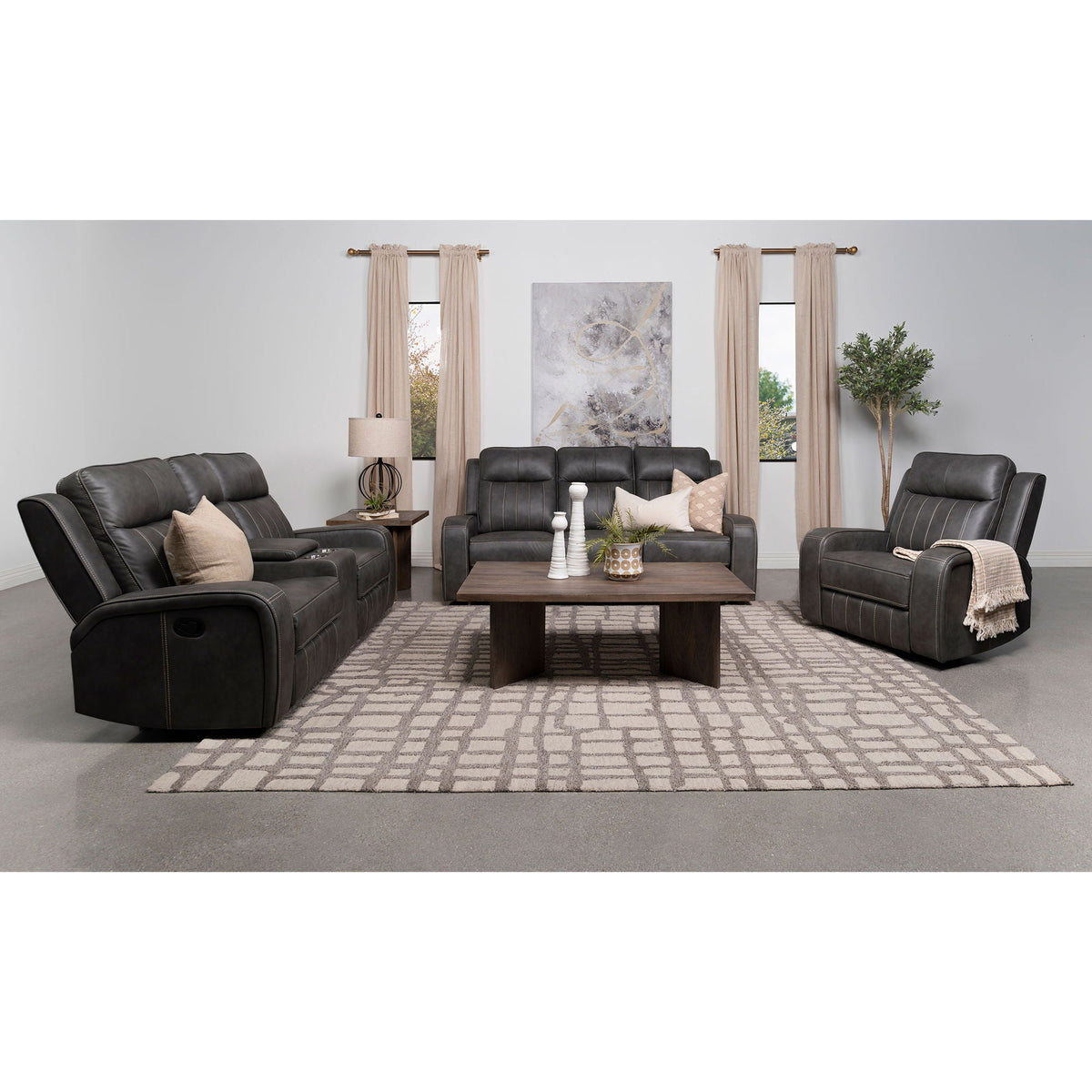 Forrest Gray Recliner Chair with Tufted Back