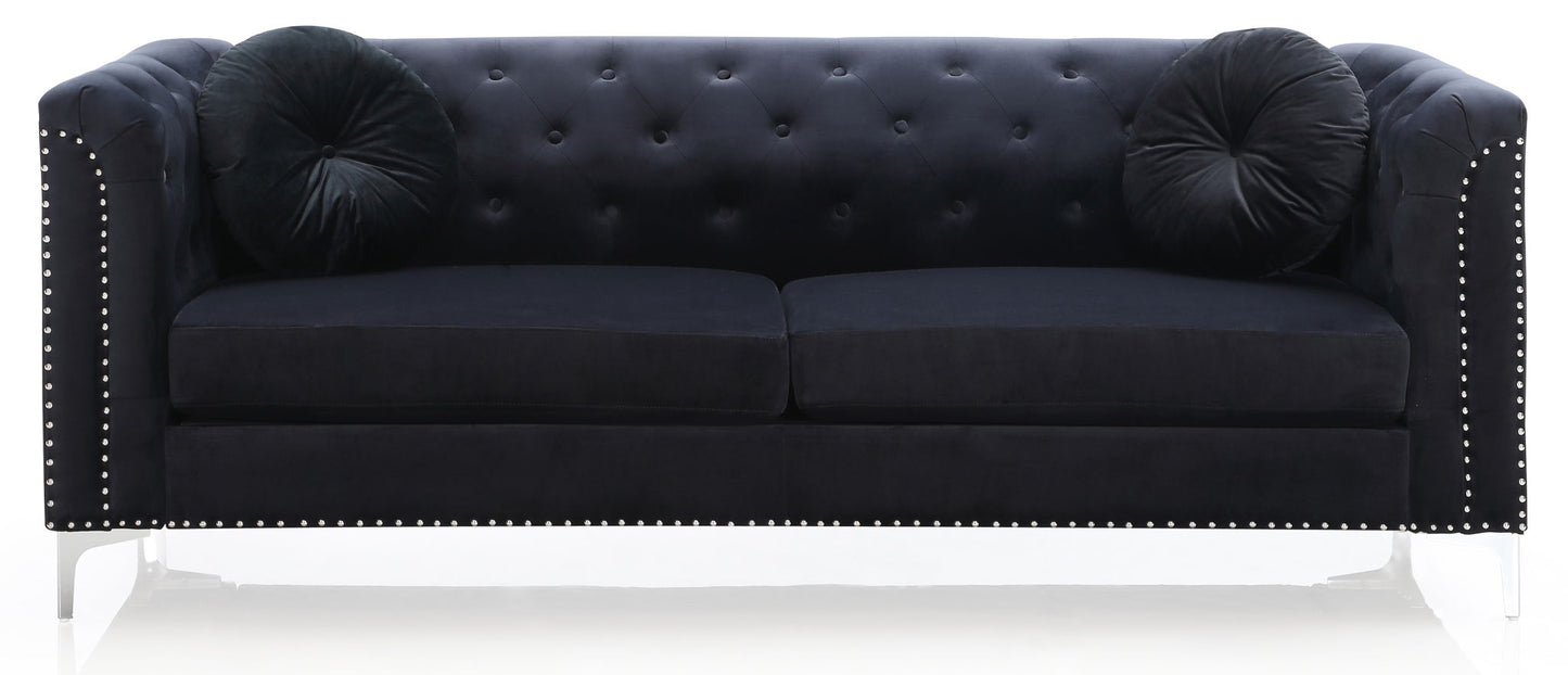 Pompano Elegant Contemporary Microsuede Sofa