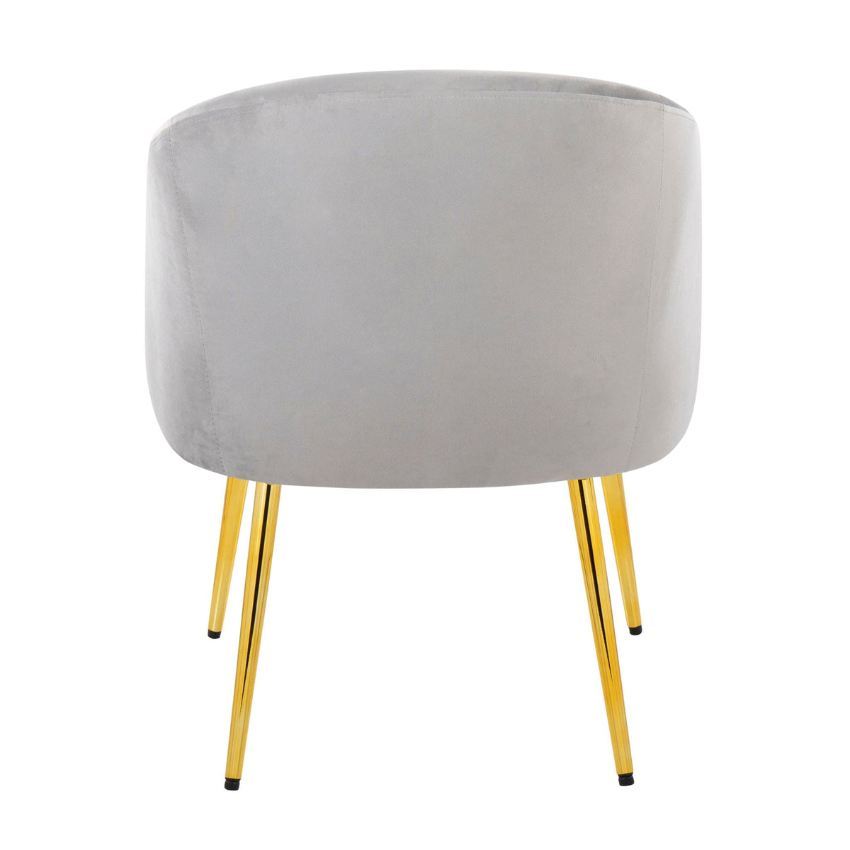 Contemporary glam padded side chair for kids in gray pearl-silver upholstery with gold legs on Tampa Home & Garden Store