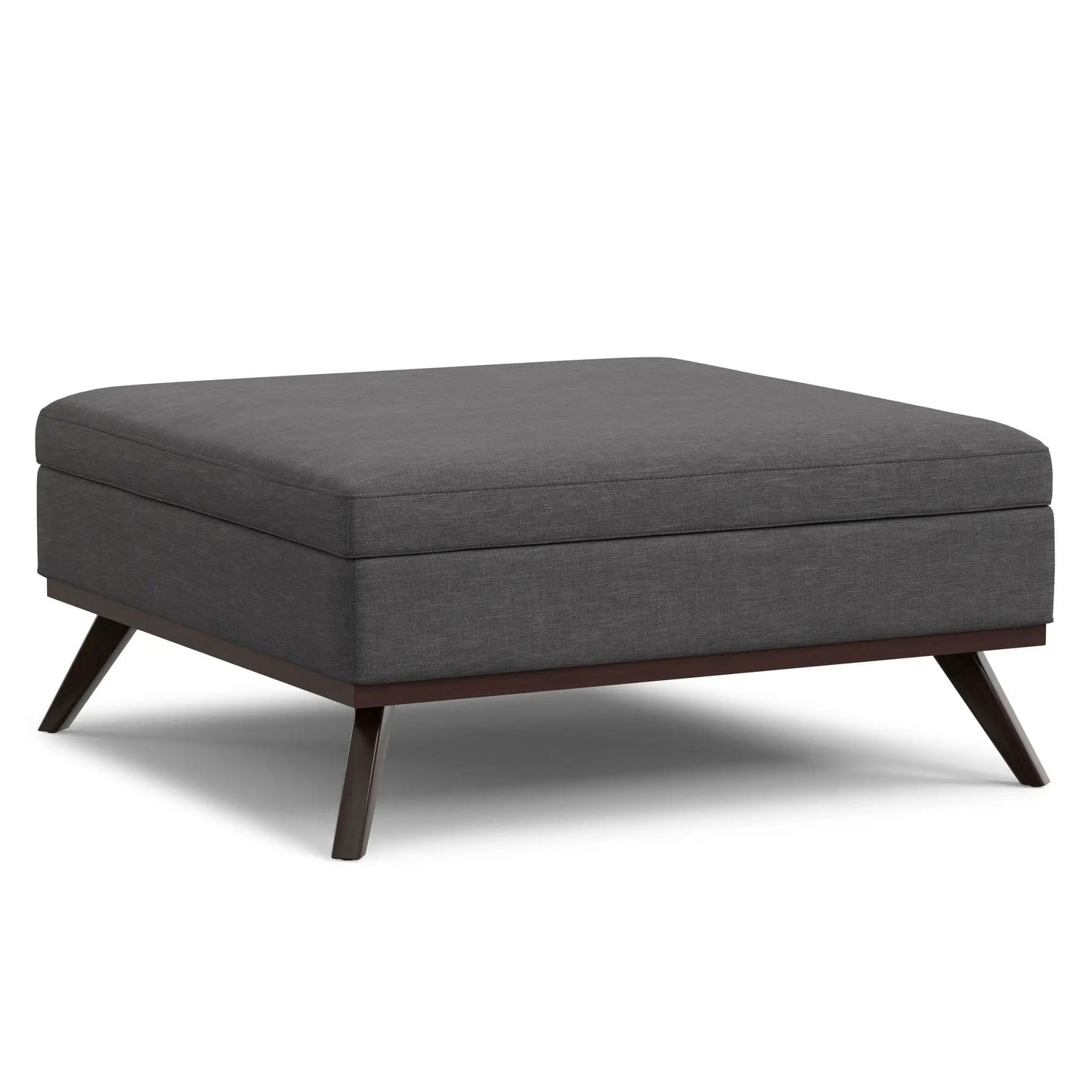 Owen multifunction square coffee table storage ottoman gray fabric with wood legs by Unique Piece on Tampa Home & Garden Store