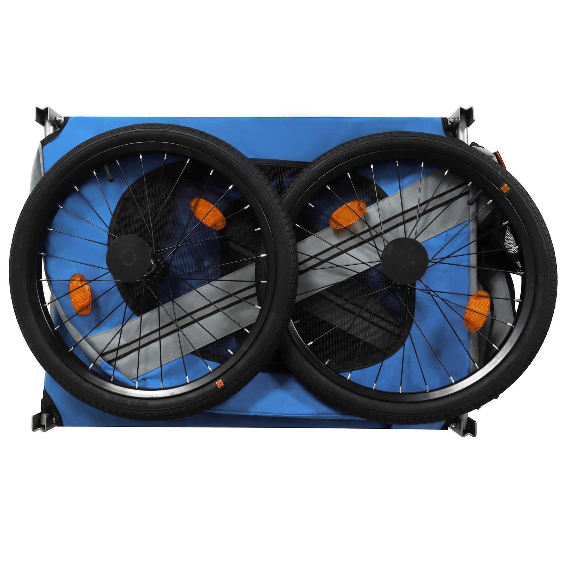 Large folding bike trailer for dogs blue all-terrain carrier with dual wheels HouseOfZazla on Tampa Home & Garden Store