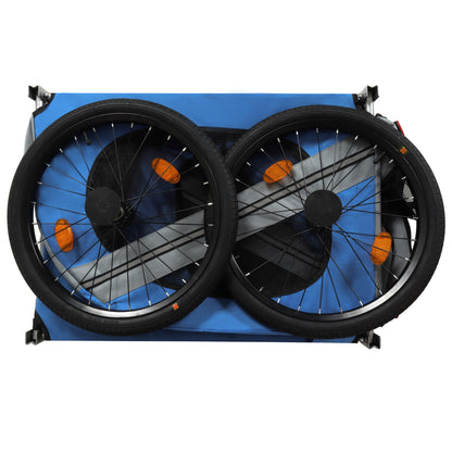 Large folding bike trailer for dogs blue all-terrain carrier with dual wheels HouseOfZazla on Tampa Home & Garden Store