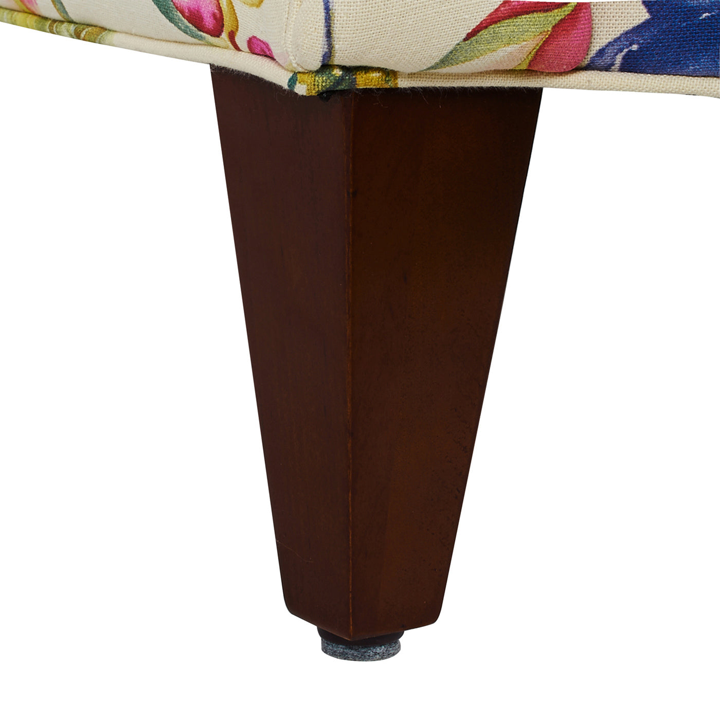 Paradise Upholstered Arm Chair with dark wood leg and floral cotton upholstery on Tampa Home & Garden Store