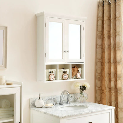 Bathroom Storage Cabinet With Mirror, White
