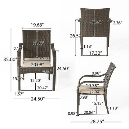 6 Piece Outdoor Acacia Wood Dining Set and Chairs