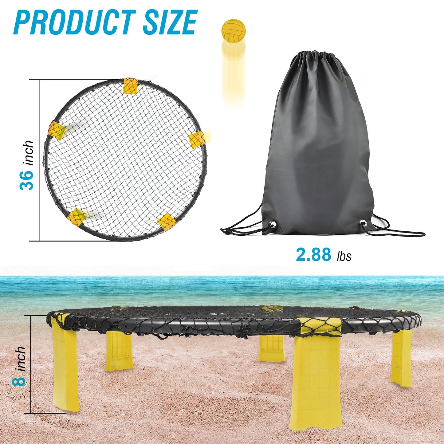 Complete outdoor roundnet family game set