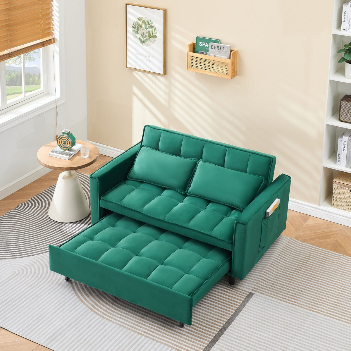 Large 3 In 1 Sofa Bed and Velvet Living Room