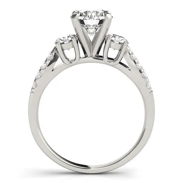 14k white gold split shank three-stone round diamond engagement ring 2 cttw by Bids.com on Tampa Home & Garden Store
