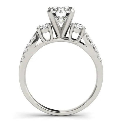 14k white gold split shank three-stone round diamond engagement ring 2 cttw by Bids.com on Tampa Home & Garden Store