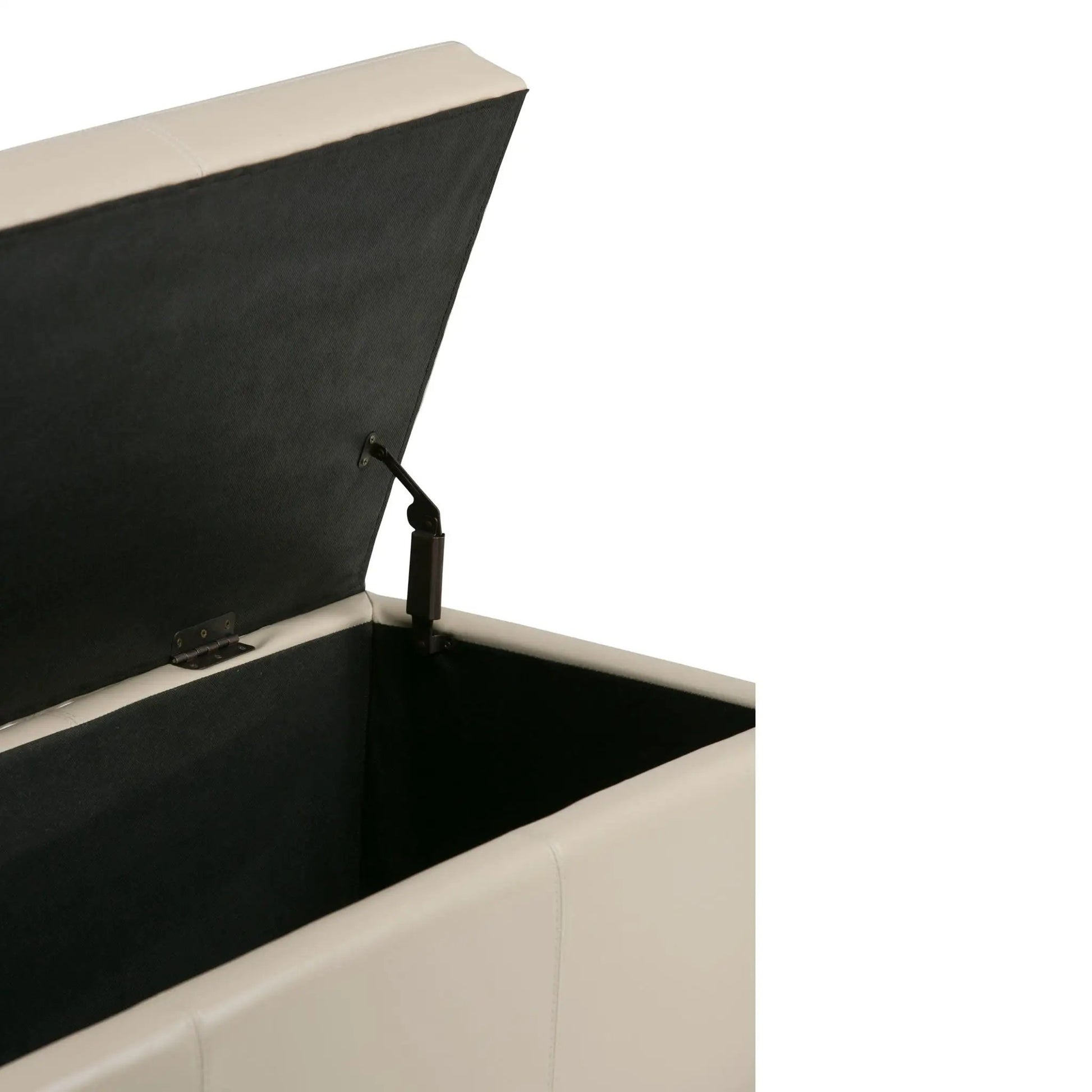 Avalon storage ottoman bench cream top with black sides Unique Piece Furniture on Tampa Home & Garden Store