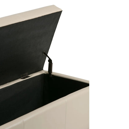 Avalon storage ottoman bench cream top with black sides Unique Piece Furniture on Tampa Home & Garden Store