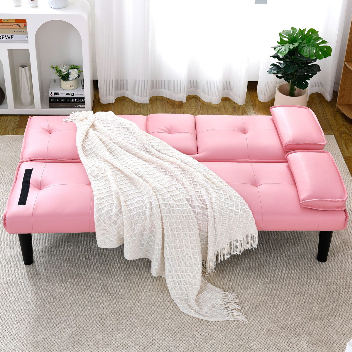 Compact Foldable Sofa Bed and Cup Holder