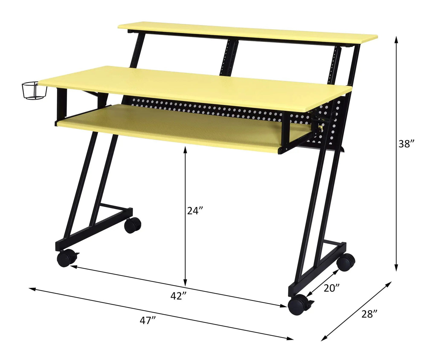 Suitor Music Recording Desk in Black and Yellow
