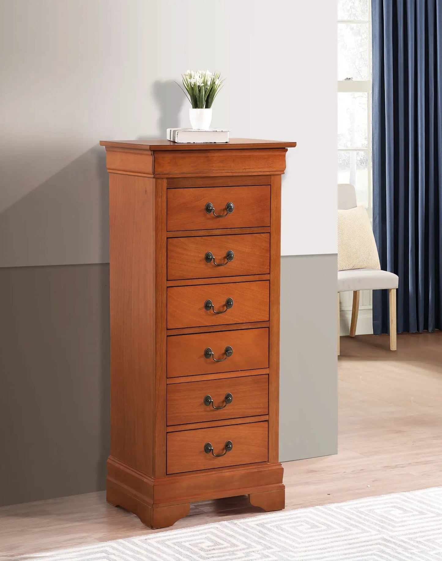Traditional Lingerie Storage Chest in wood with brass handles by Unique Piece Furniture on Tampa Home & Garden Store