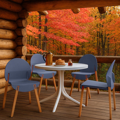 4 Piece Outdoor Chair Set with Round Table