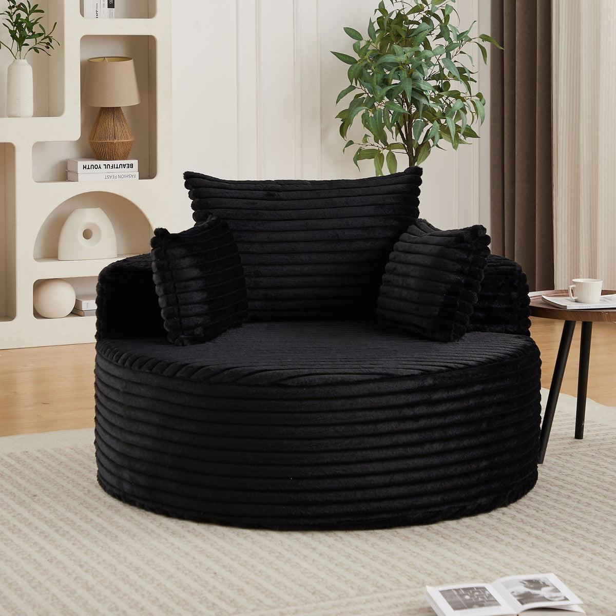 Modern single sofa with a backrest pillow