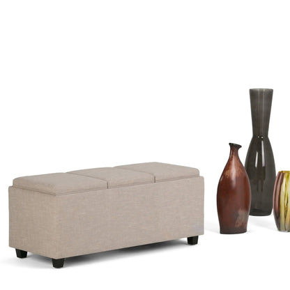 Avalon Upholstered Storage Ottoman With Trays