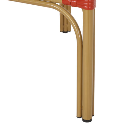 Outdoor Wicker and Aluminum French Barstools set of 2 natural bamboo legs with black foot caps on Tampa Home & Garden Store