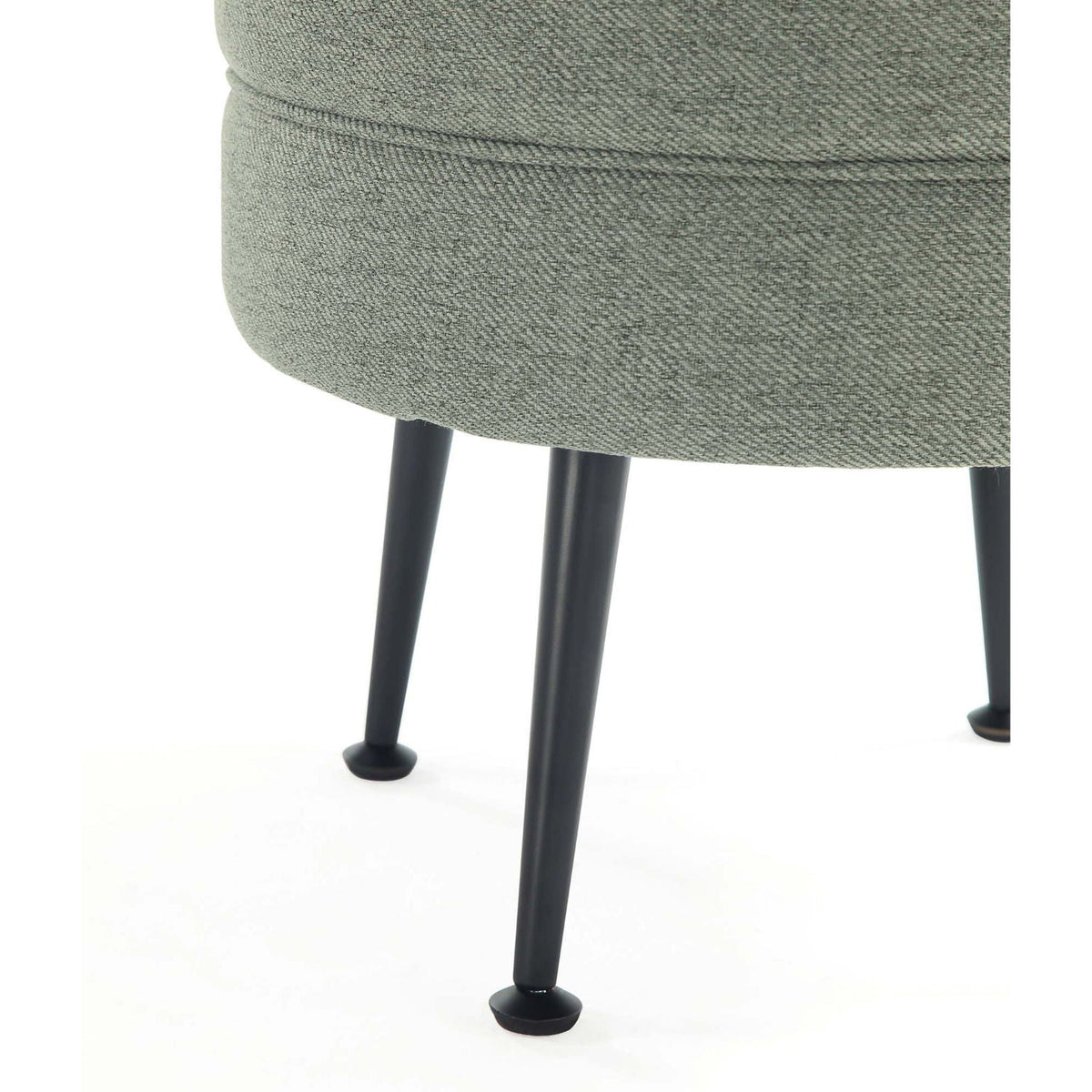 Bailey Accent Ottoman with textured gray upholstery and black tapered legs HouseOfZazla on Tampa Home & Garden Store