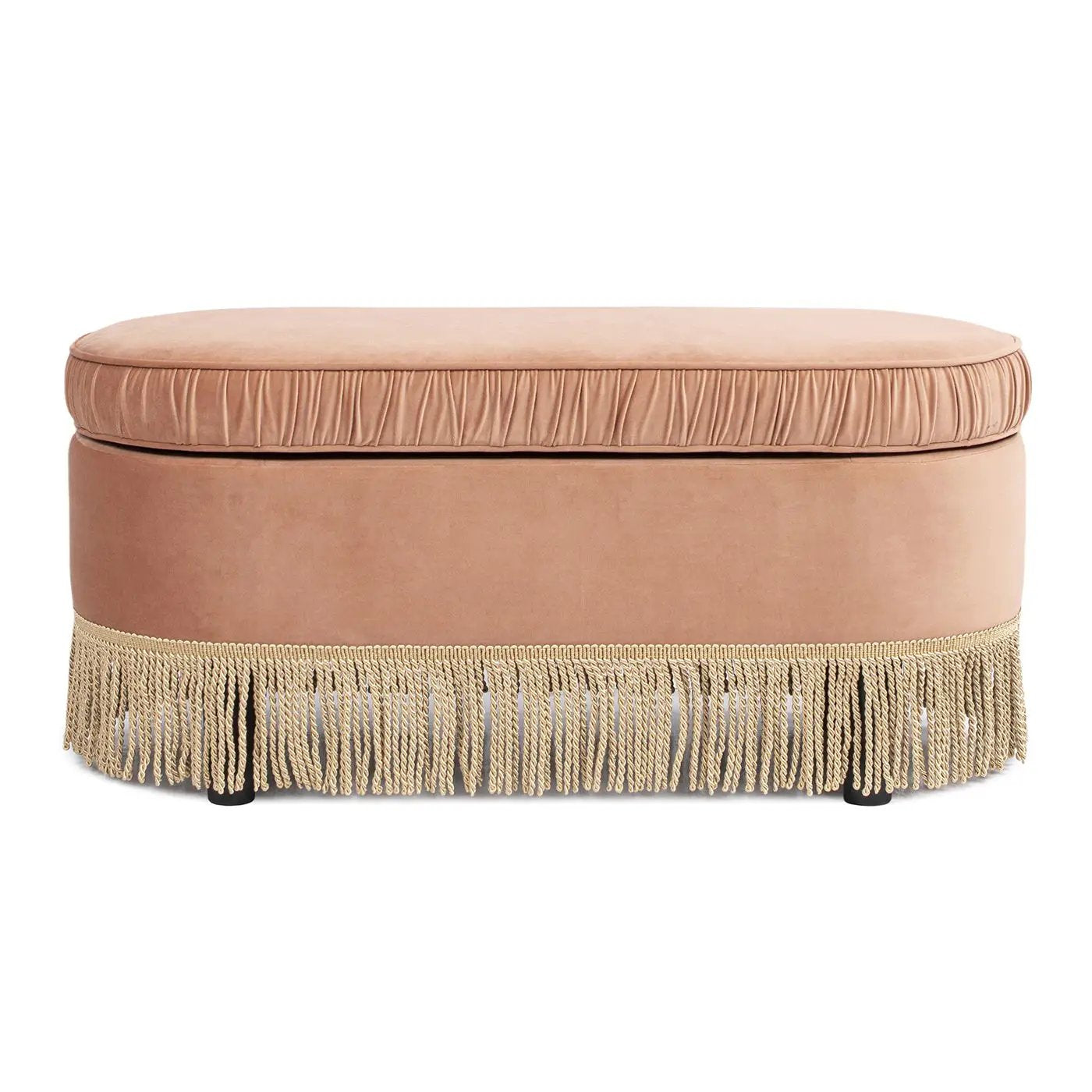 Serena Oval Storage Bench Ottoman With Lift Top