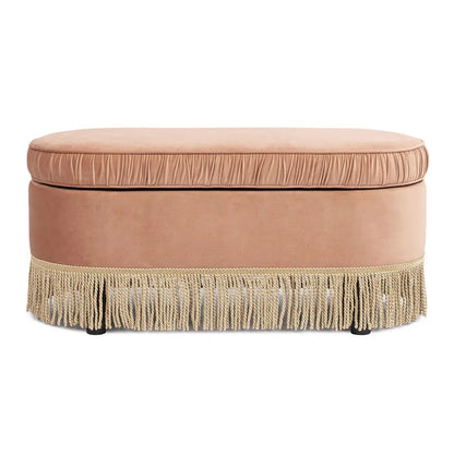 Serena Oval Storage Bench Ottoman With Lift Top