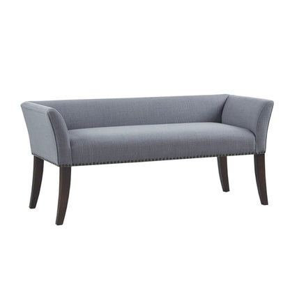 Elegant Bench with Solid Wood Frame Nailhead Trim