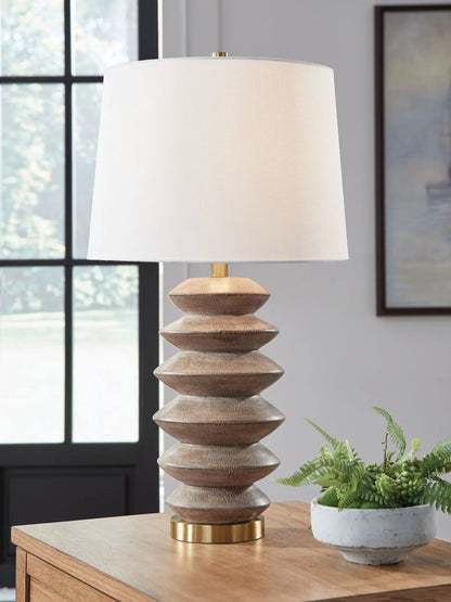 Jyllyard Poly Table Lamp Brown Gold Finish