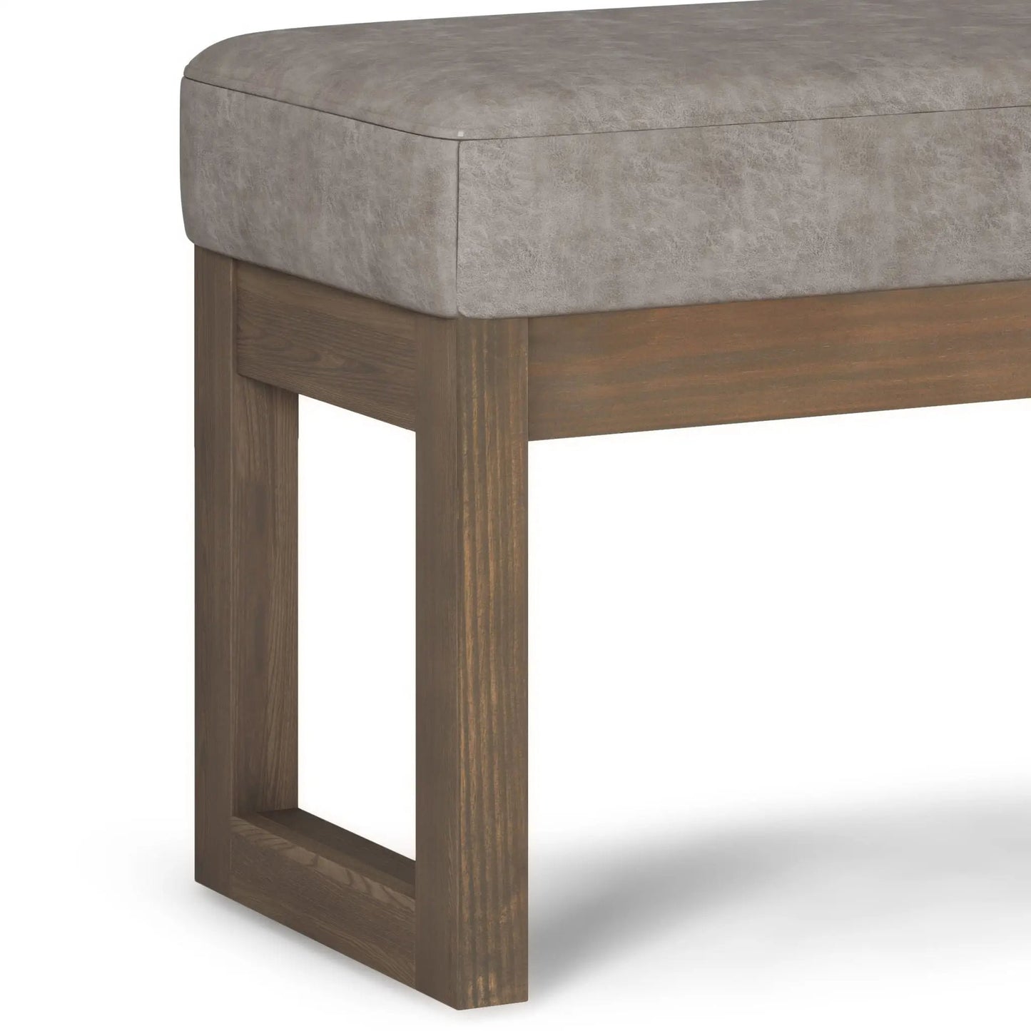 Milltown Upholstered Ottoman Bench With Driftwood