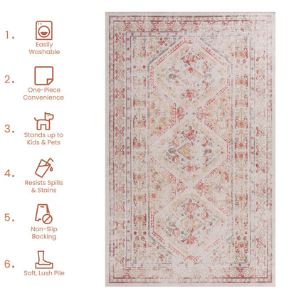 Maval Trendy Area Rug Machine Washable for Home
