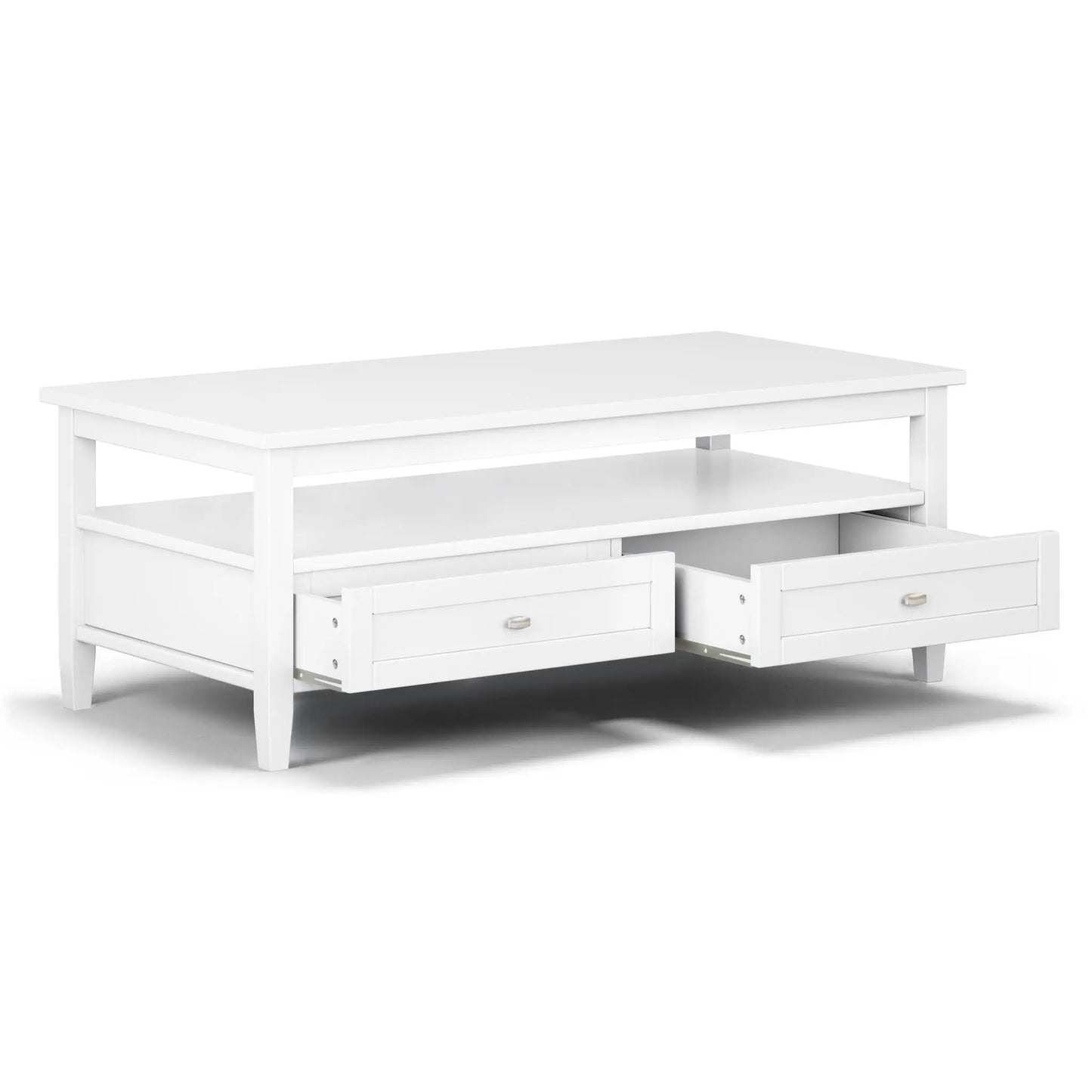 Warm Shaker handcrafted coffee table white with 2 drawers and shelf Unique Piece Furniture on Tampa Home & Garden Store