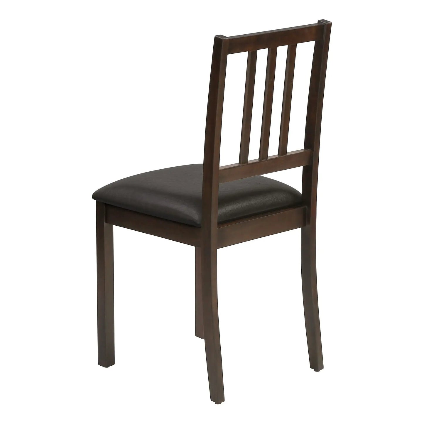 Dining chair side upholstered brown seat with dark wood frame and slat back set of 2 on Tampa Home & Garden Store