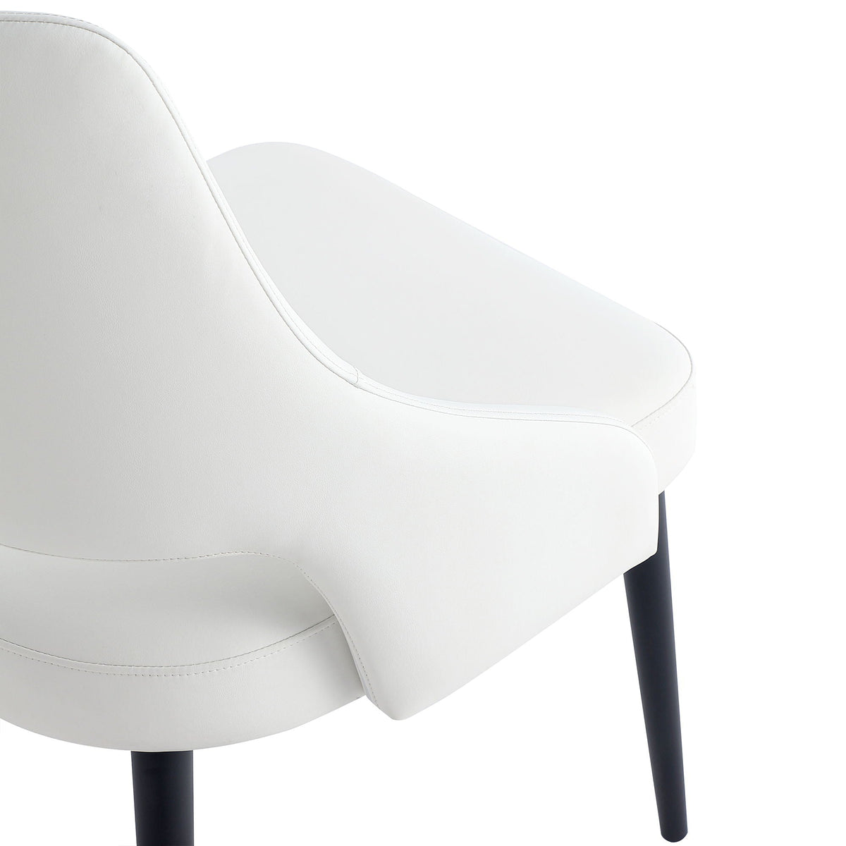 Tremont Dining Chair white leather upholstery with steel legs on Tampa Home & Garden Store