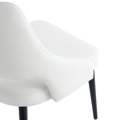 Tremont Dining Chair white leather upholstery with steel legs on Tampa Home & Garden Store