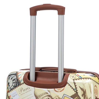 3-Piece PC Spinner Wheel Luggage Set with Printed Pattern Paris stamps by HouseOfZazla on Tampa Home & Garden Store