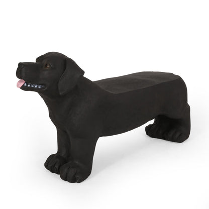 MGO Dog Bench outdoor Labrador design in matte black by HouseOfZazla on Tampa Home & Garden Store