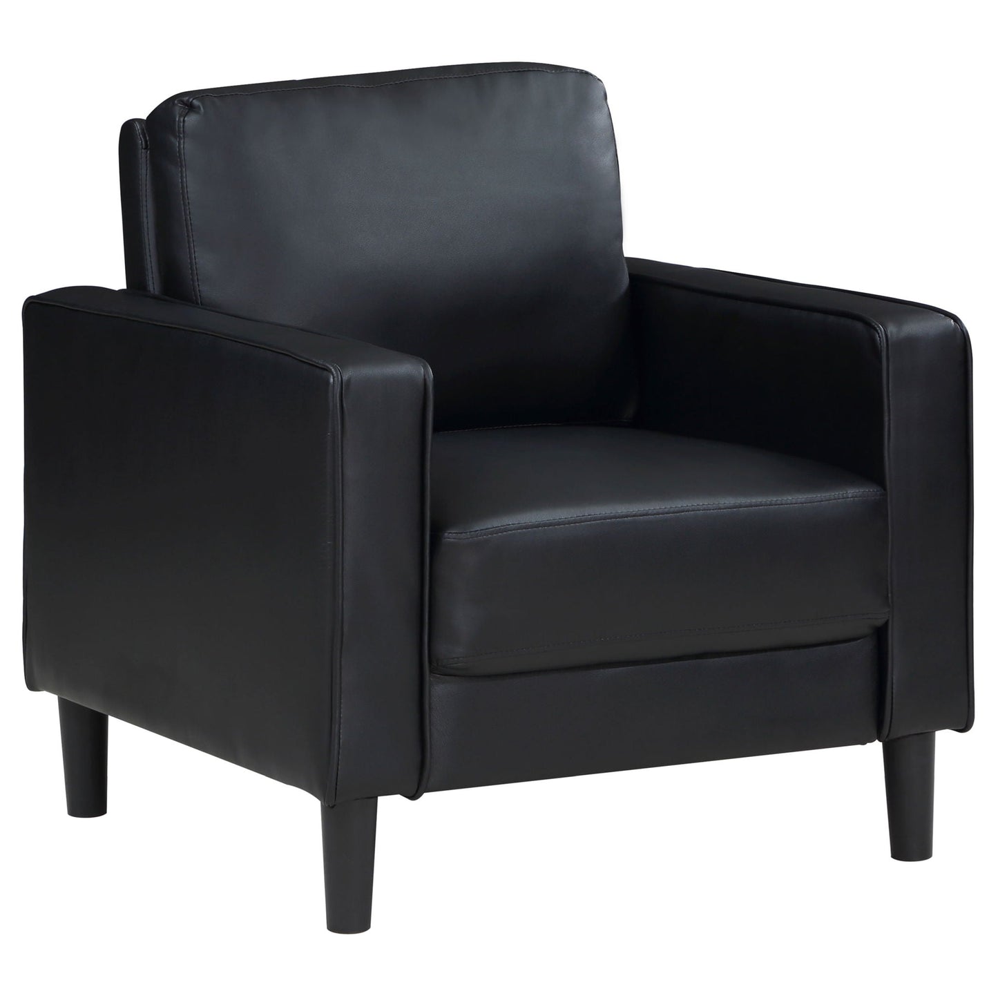 Weld 3pc Faux Leather Sofa Set with Wooden Legs