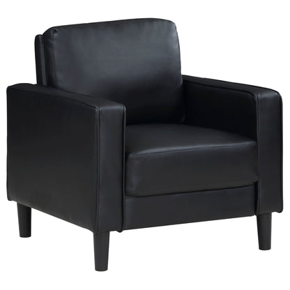 Weld 3pc Faux Leather Sofa Set with Wooden Legs