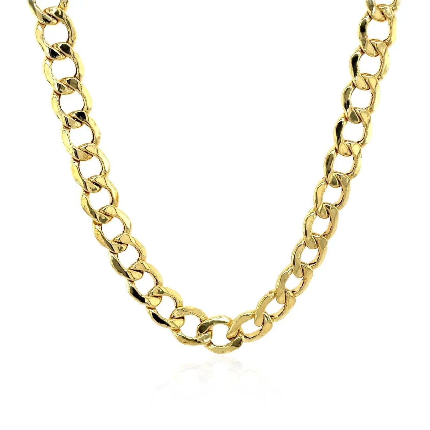 6.2mm 14k yellow gold curb chain necklace with polished links on Tampa Home & Garden Store