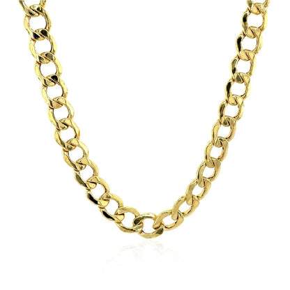 6.2mm 14k yellow gold curb chain necklace with polished links on Tampa Home & Garden Store