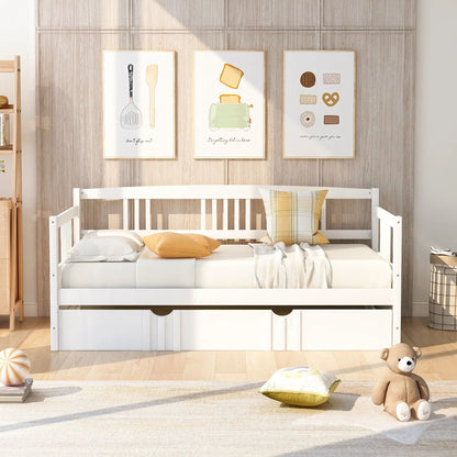 Multifunctional modern daybed with two storage drawers, white finish on Tampa Home & Garden Store