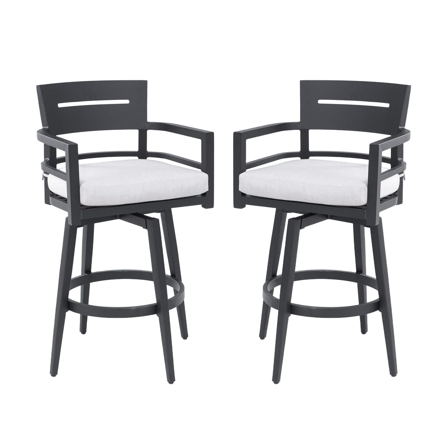 Outdoor Swivel Bar Chairs Ergonomic 360 Set of 2