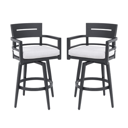 Outdoor Swivel Bar Chairs Ergonomic 360 Set of 2