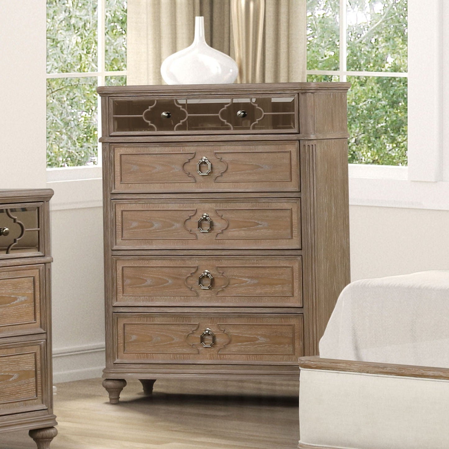 Rustic Oak Bedroom Chest with Dovetail Drawers